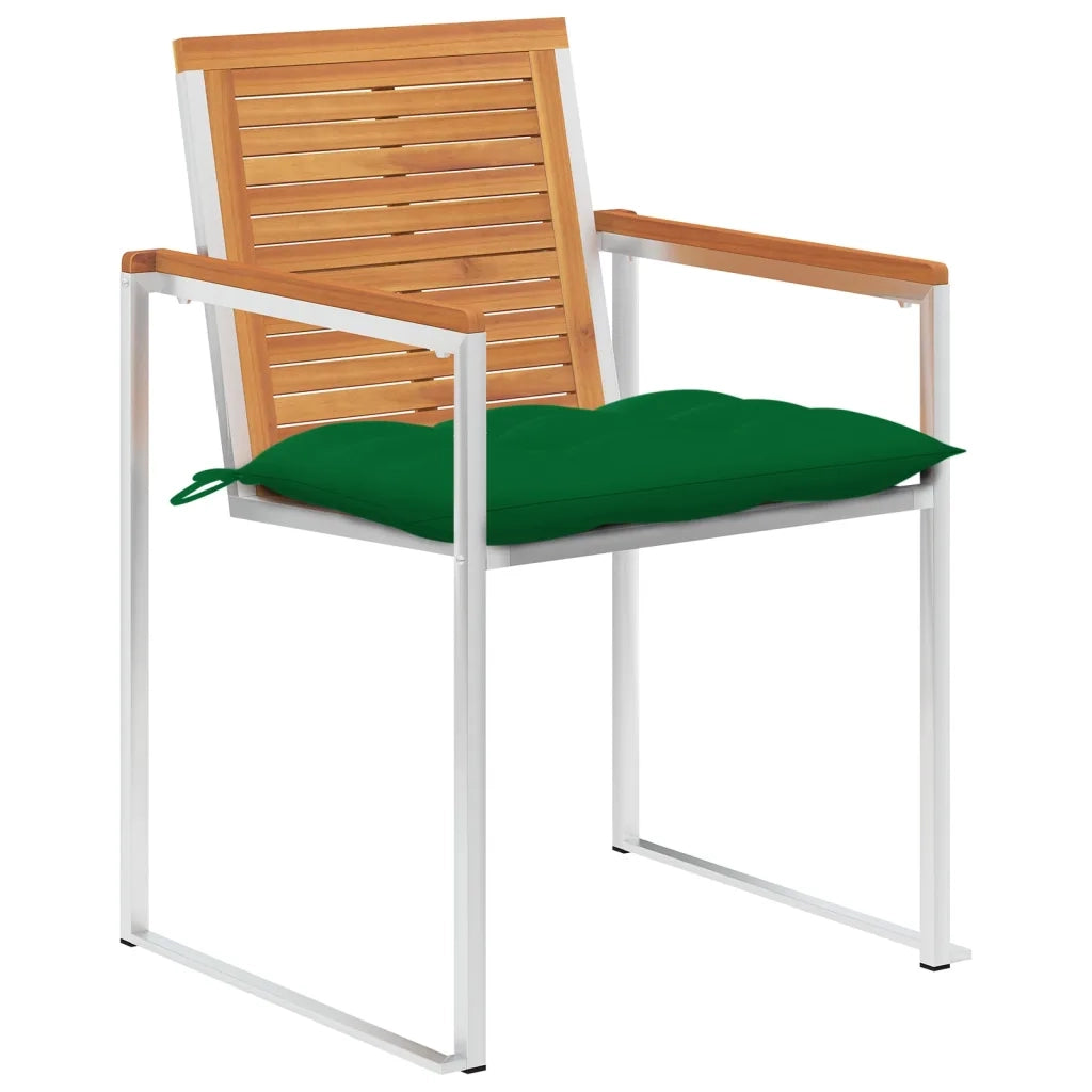 Sedie da Giardino con Cuscini 4 pz in Legno Massello di Acacia 3078490