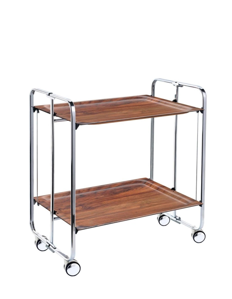 Carrello da cucina pieghevole cromato con ruote BAUHAUS 2 ripiani
