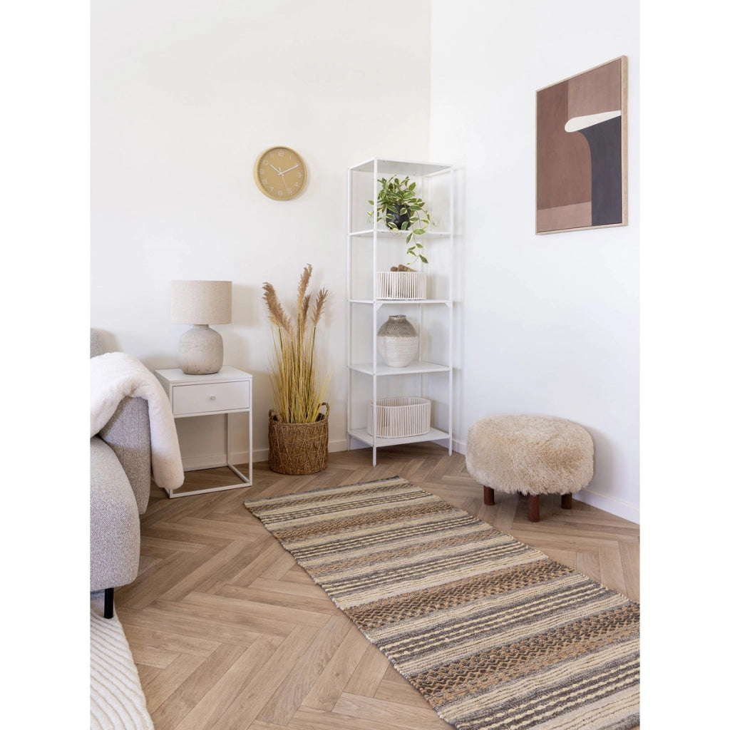 Pouf Inverness, Beige, Poliestere, 50x50x36 cm