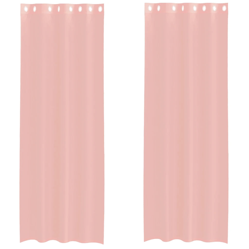 vidaXL Tende in Voile con Occhielli 2 pz Rosa 140x300 cm