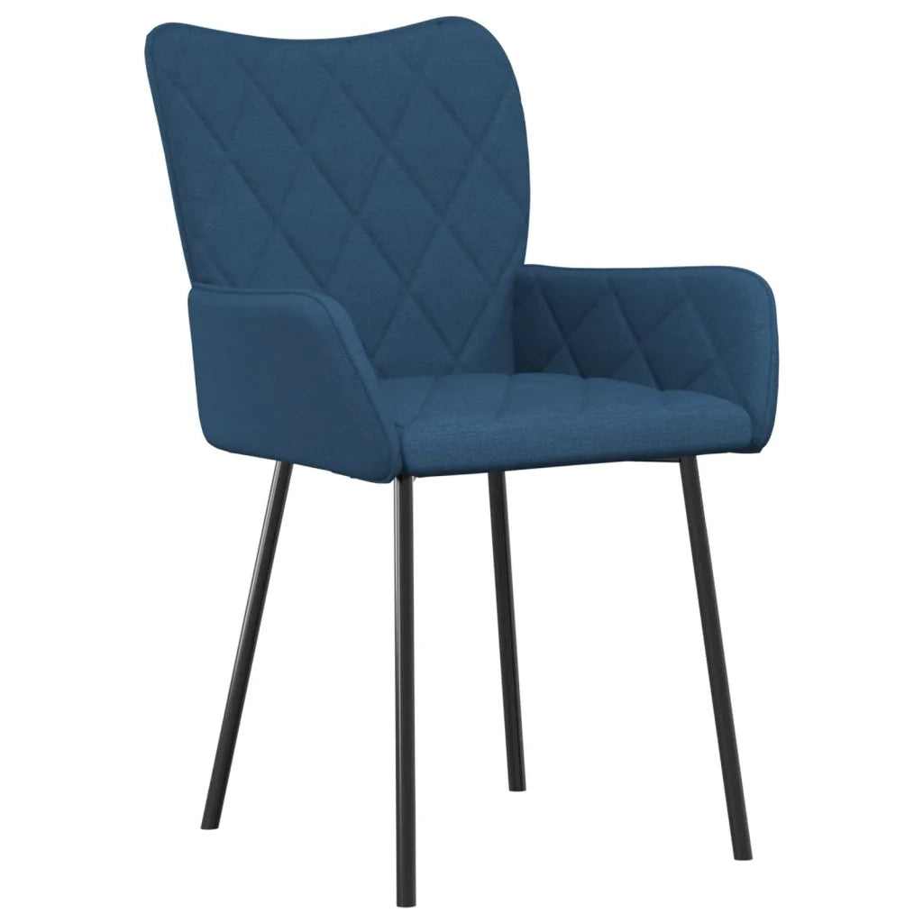 Sedie da Pranzo 2 pz Blu in Tessuto 344843