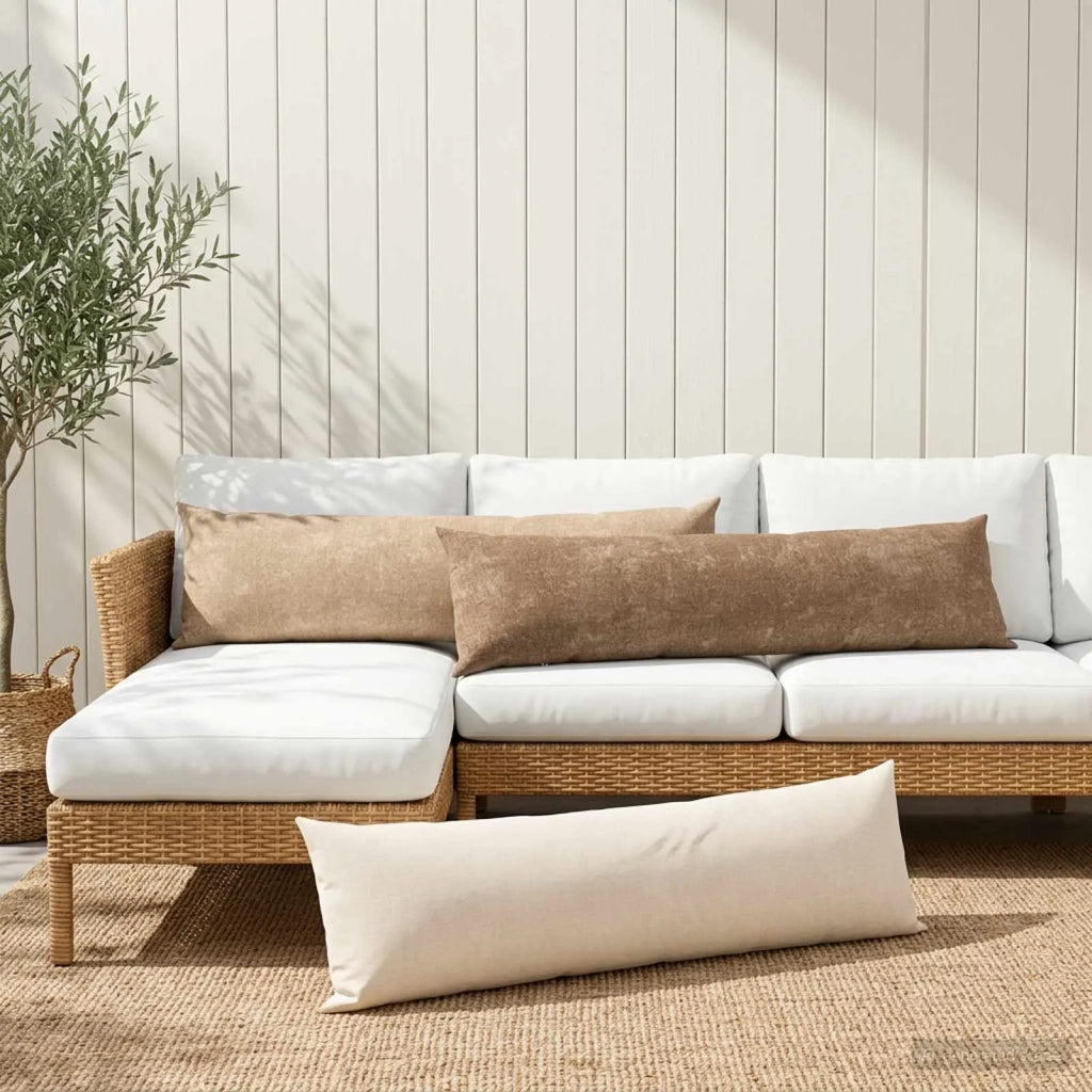 Federa 2 pz HEERLEN Tortora 40 x 145 cm Tessuto Chenille 908934