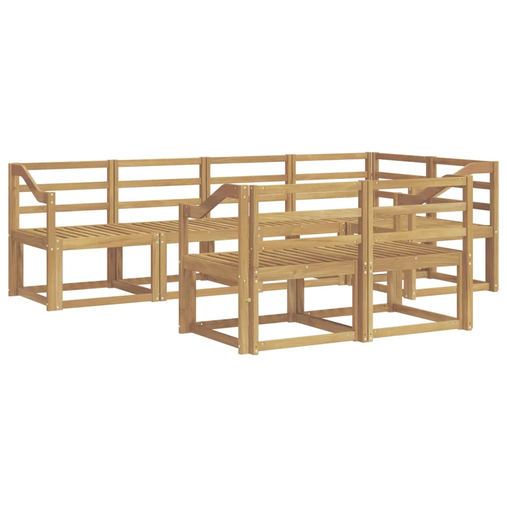 Set di divani da esterno 7 pcs Bianco Legno di Acacia Massello 3387783