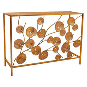 Mobile da ingresso in metallo dorato 100x35x70,5h