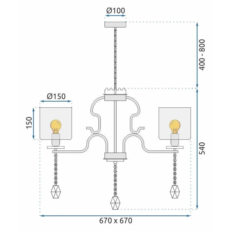 Lampada Cristal APP958-5CP
