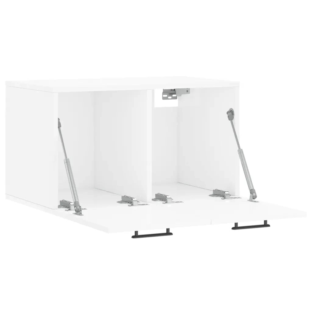 Armadietto a Muro | Mobile a Parete Bianco Lucido 60x36,5x35 cm Legno Multistrato