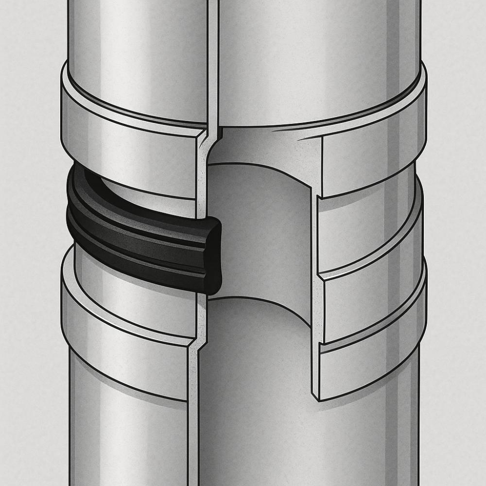 Guarnizione siliconica h.12 mm canna fumaria doppia parete tenuta ermetica *** misura Ø 180/230 mm, confezione 1