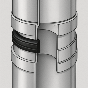 Guarnizione siliconica h.12 mm canna fumaria doppia parete tenuta ermetica *** misura Ø 180/230 mm, confezione 1