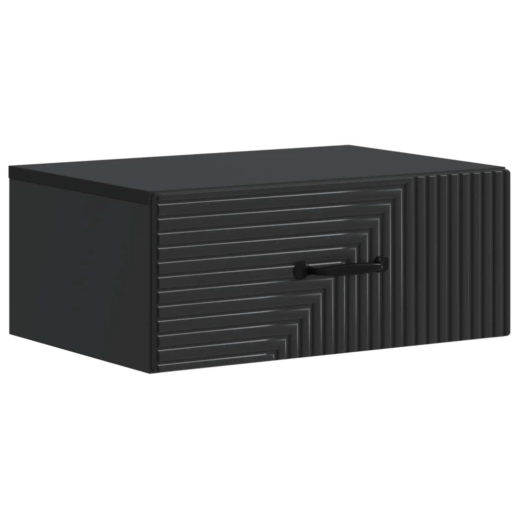 Mobiletto da notte a muro 2 pcs Nero 49 x 34,5 x 20 cm