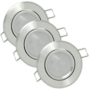 Faretto incasso tondo alluminio argento 3pz GU10 Polux