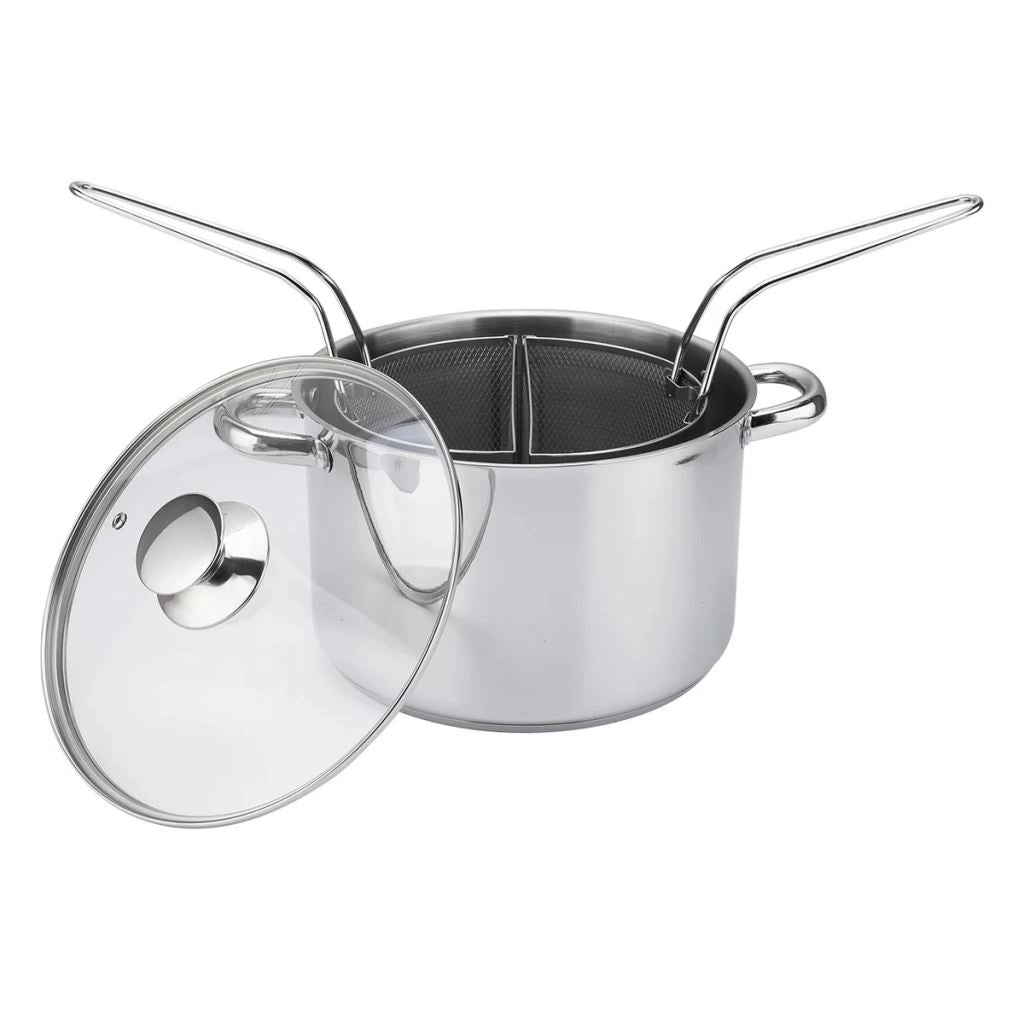 Pentola Cuocipasta con Doppio Cestello anche Induzione e Coperchio 30 cm