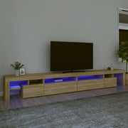 Mobile Porta TV con Luci LED-Credenza per TV Rovere Sonoma 290x36,5x40 cm
