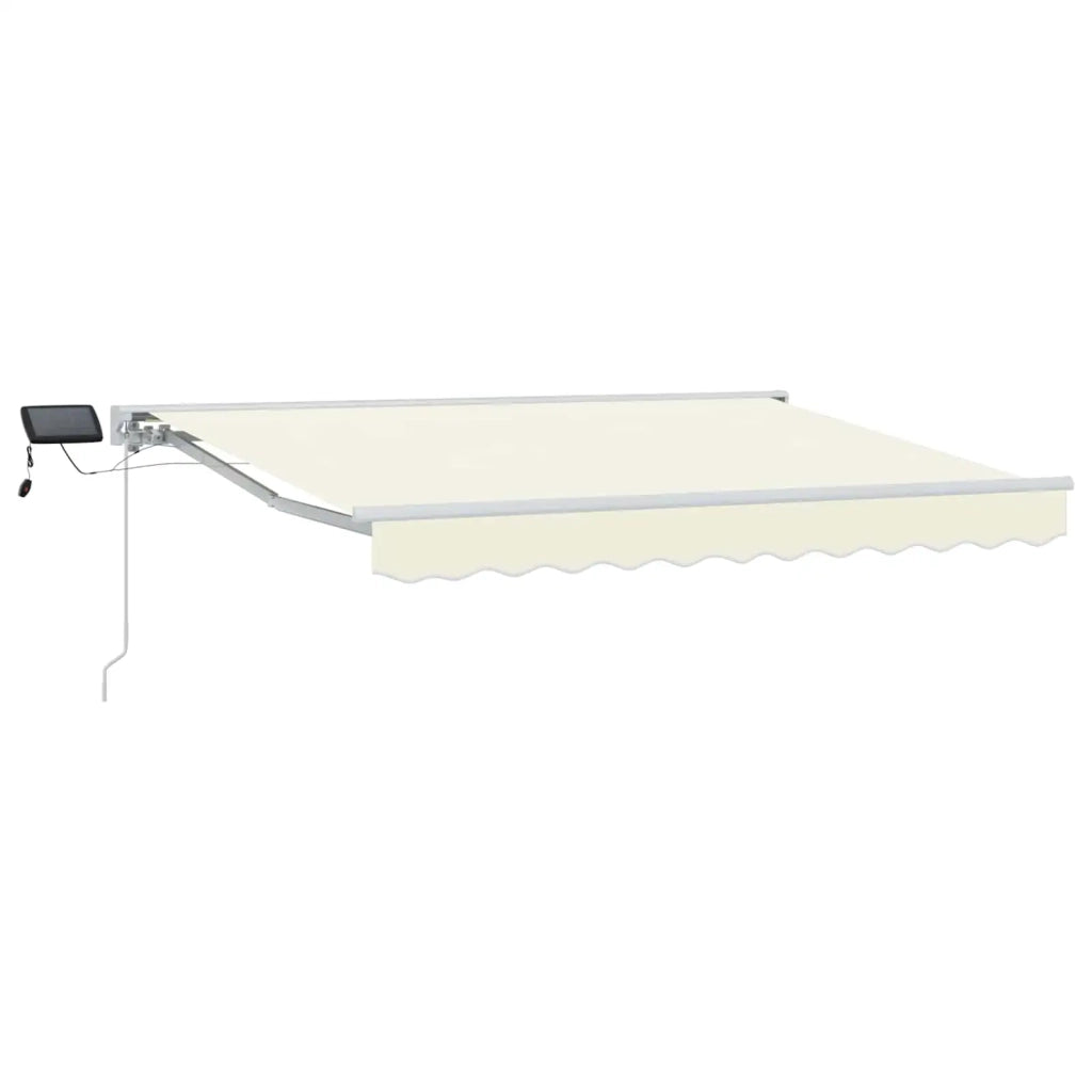 Cornice per Tenda Manuale con LED-Telaio per tendalino manuale Crema e Bianco 3,5 x 2,5 m