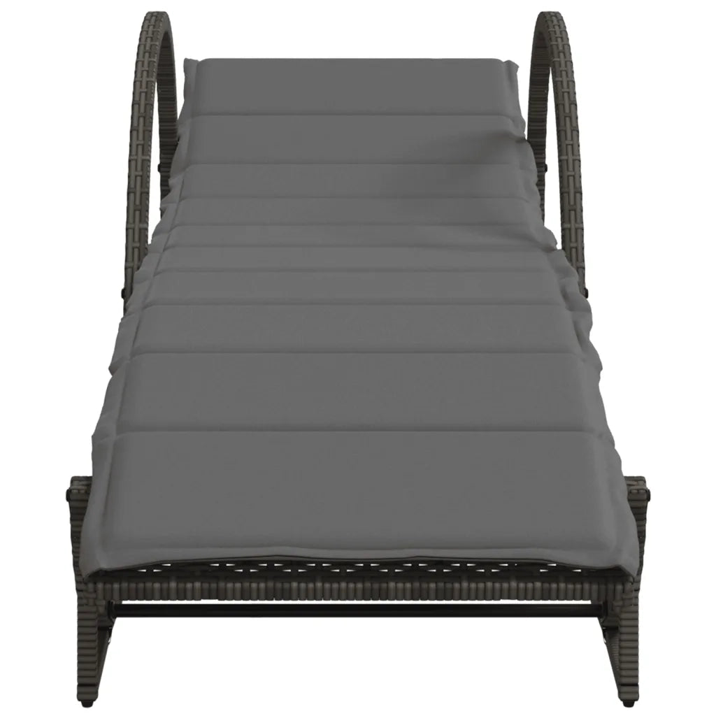 Lettini Prendisole 2 pz con Cuscini Grigio in Polyrattan 3277309