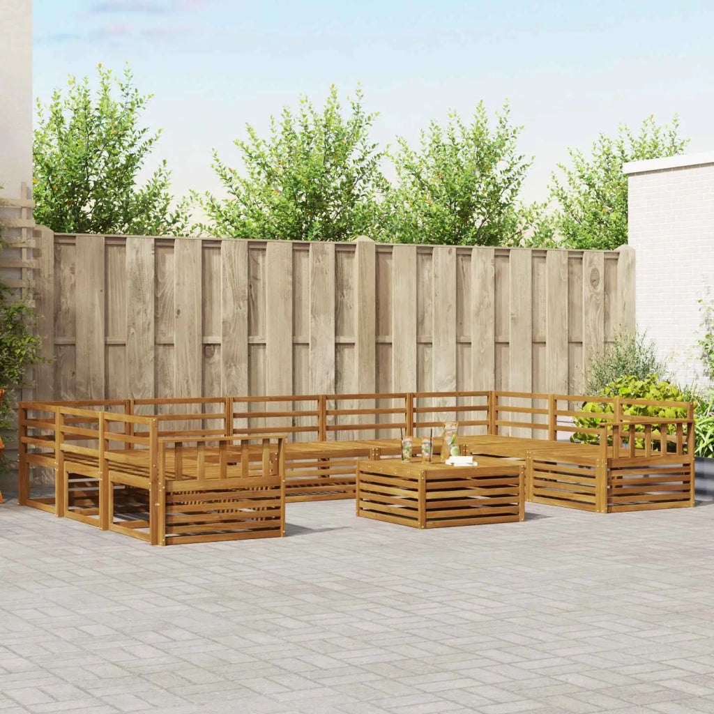 Set divani 10 pcs Naturale Legno di Acacia Massello 3374159