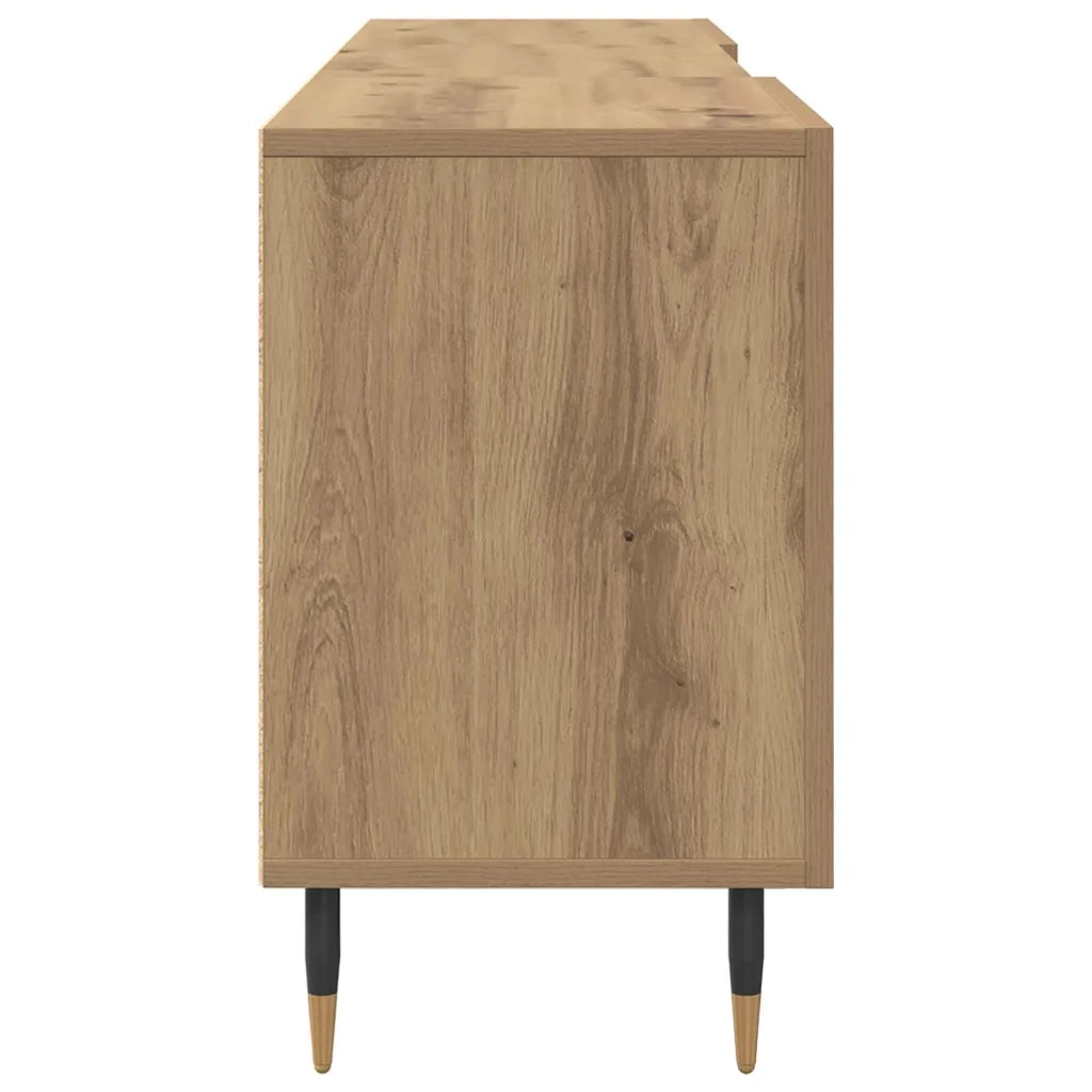 Mobile TV rettangolare moderno con elegante vano contenitore 150 x 30 x 50 cm realizzato in legno di rovere ingegnerizzato finitura artigianale 02_0052510