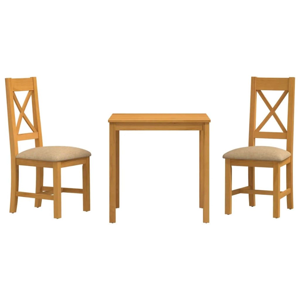 Set da pranzo 3 pz Beige Legno di Quercia Massello 3430215