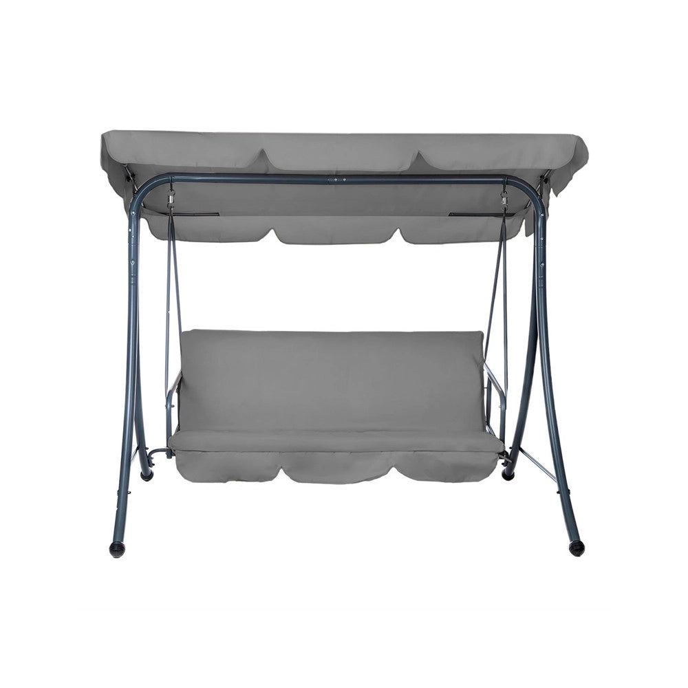 Trade Shop - Dondolo Letto Da Giardino 3 Posti Con Tettuccio Parasole Orientabile Struttura In Acciaio -