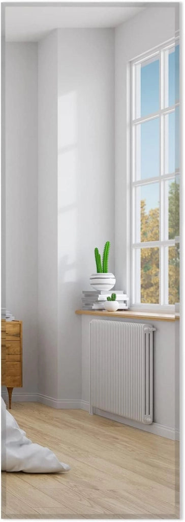 Specchio da Parete 110 x 38 cm, Specchio Rettangolare Montato a Parete, Specchio a Figura Intera per Guardaroba Corridoio Soggiorno