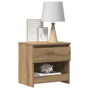 Comodini 2pz Rovere Artigianale 40x30x39cm in Legno Multistrato 856409