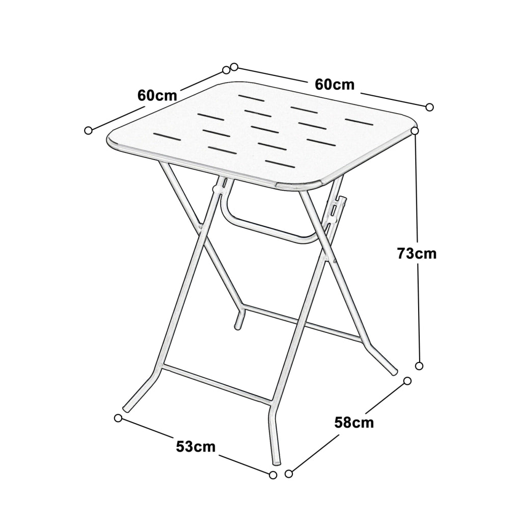 Set bistrot pieghevole da esterno 3 pezzi in acciaio beige