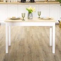 Tavolo da Pranzo 4-6 Posti Design Moderno per Cucina e Soggiorno, 119x70x75cm, Bianco e Legno