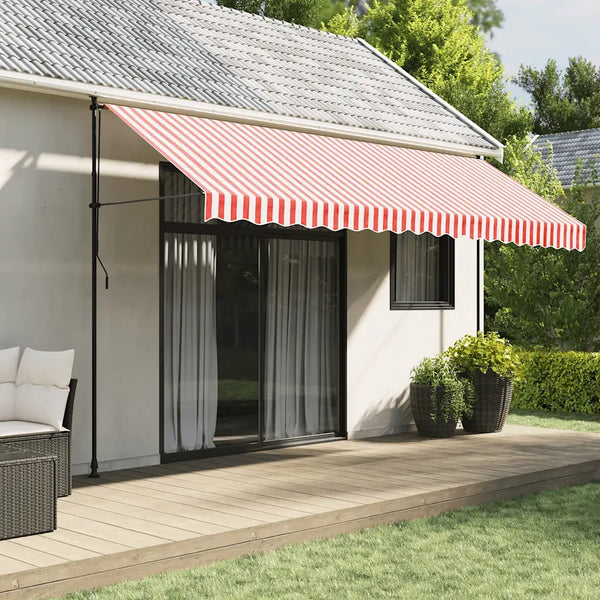Tessuto di Ricambio per Tenda Strisce Rosse e Bianche 4,5x3 m 367718