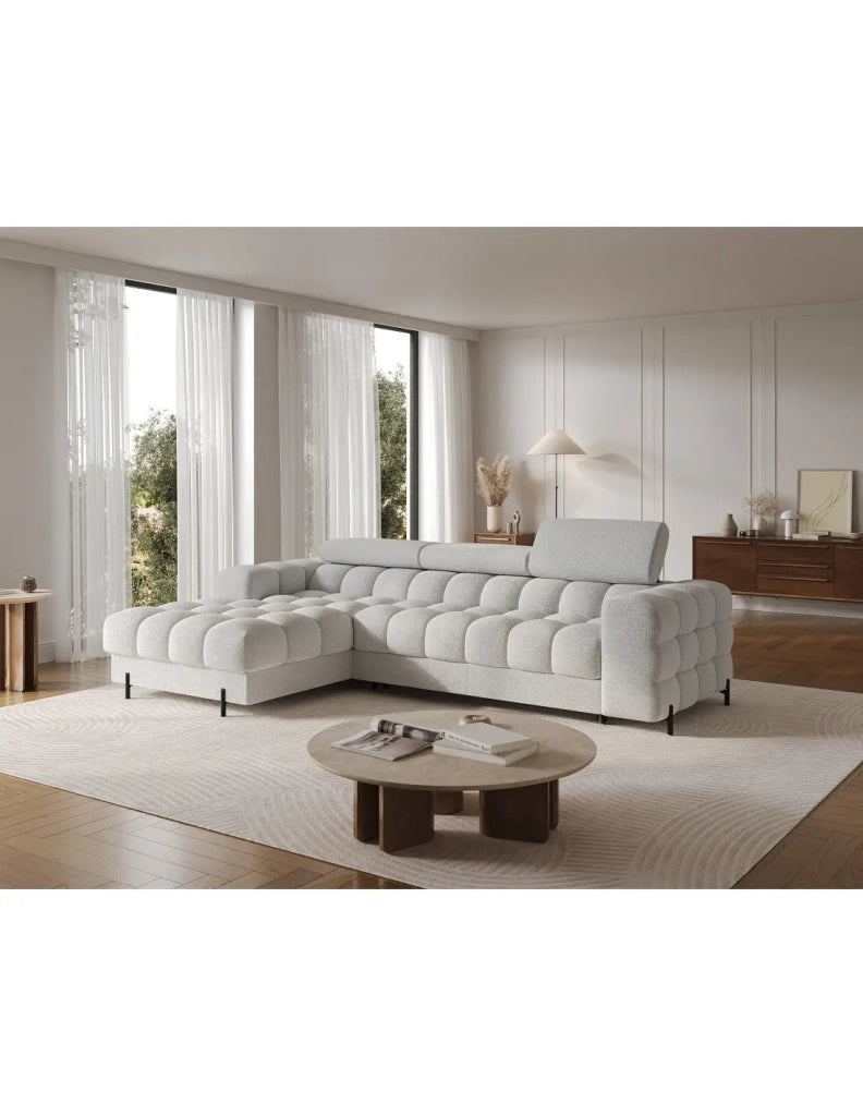 Divano angolare sinistro convertibile Grigio scuro allure contemporanea 285x99x181cm FILTRO
