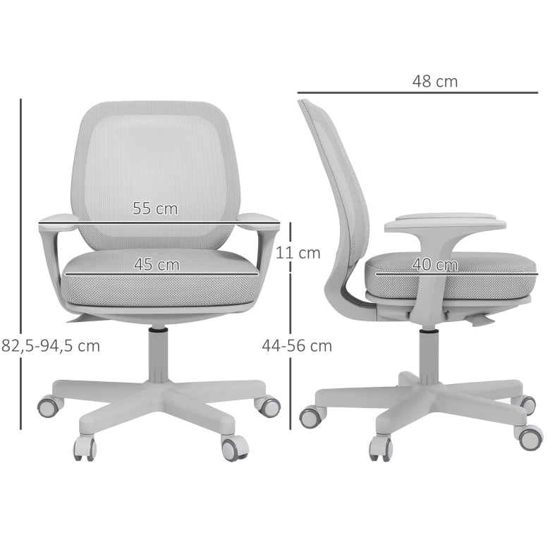 Sedia da ufficio ergonomica girevole grigia