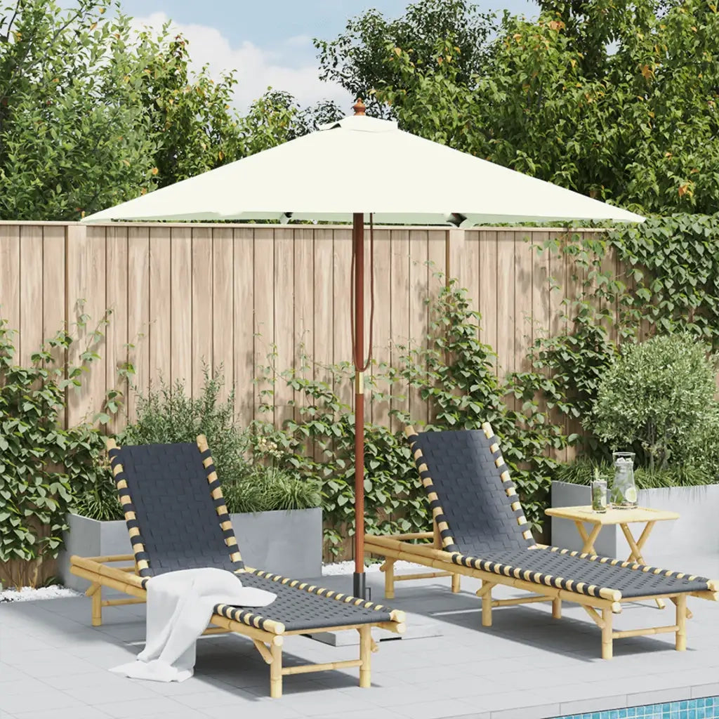 Ombrellone da Esterni-Ombrello da giardino con Palo in Legno 150x200 cm Sabbia
