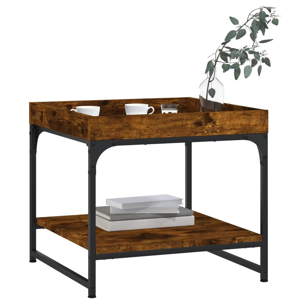 Tavolino Salotto Rovere Fumo 49,5x49,5x45 cm Legno Multistrato 832810
