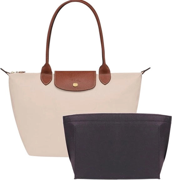 Organizzatore per borse Longchamp, supporto per sacchetti di spesa in velluto - più compartimenti - parete divisoria, organizzatore per sacchetti di spesa in velluto (nero, medio 26x13x20cm)