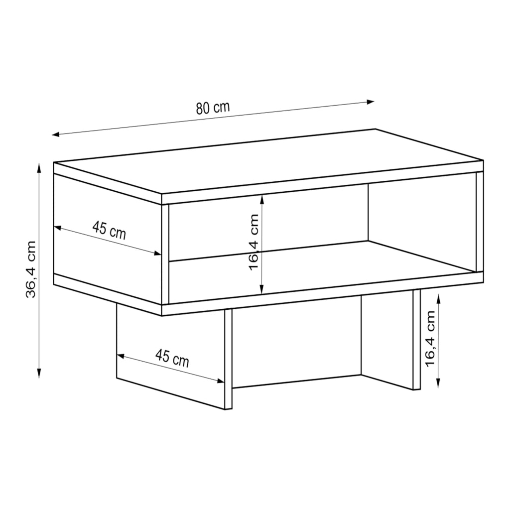 Tavolino con vano contenitore 37 x 80 x 45 cm bianco 03_0008469