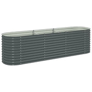 Fioriere | Cassetta per fiori | Letto Rialzato Giardino 320x80x81 cm in Acciaio Zincato Grigio