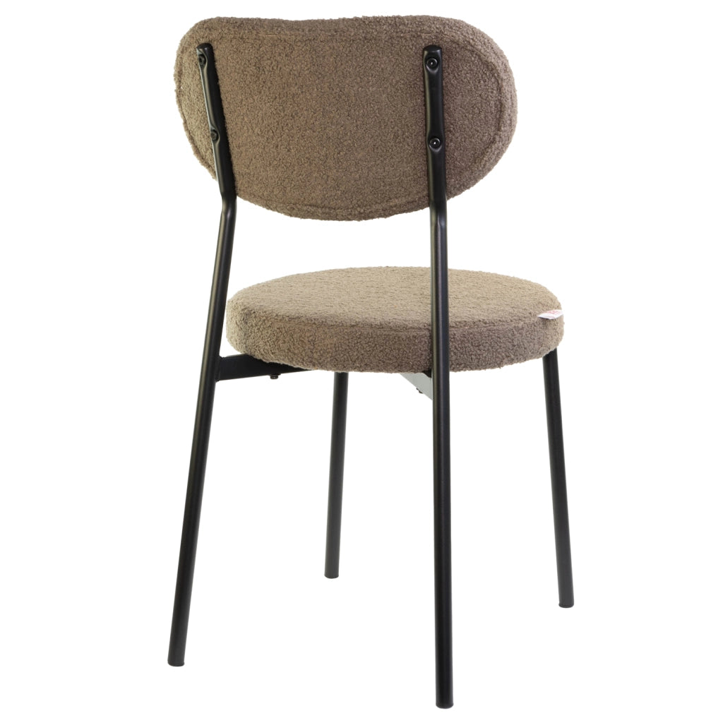 Marvin Sedia Chicago Teddy con Struttura in Metallo Nero Seduta Imbottita in Morbido Cotone Boucl X1 CHICAGO TEDDY CAFFE