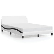 Letto matrimoniale | Letto per adulti | Giroletto Dover Nero e Bianco 120x200 cm in Similpelle