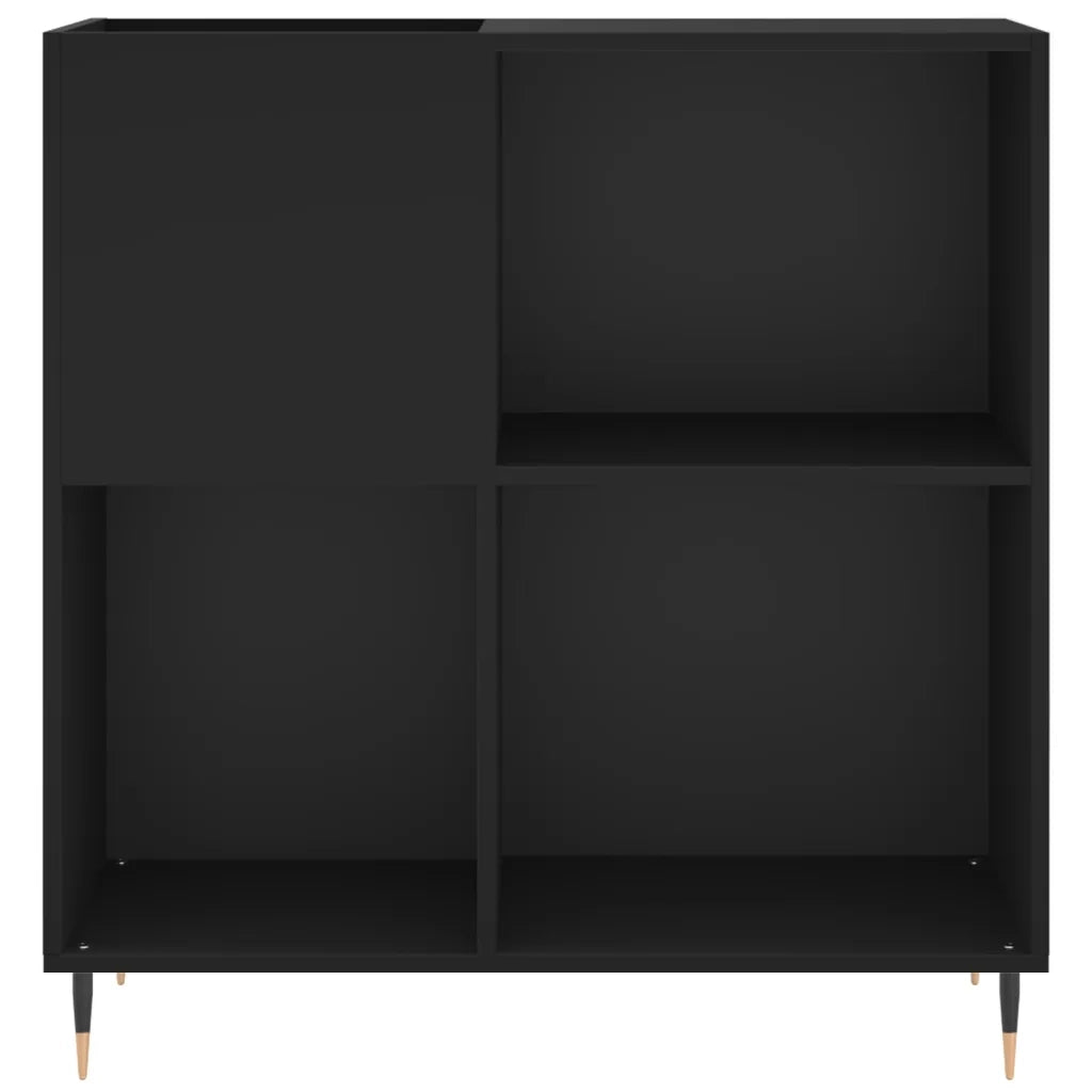 Mobile porta dischi classico per soggiorno 84,5 x 38 x 89 cm legno composito nero 02_0049160
