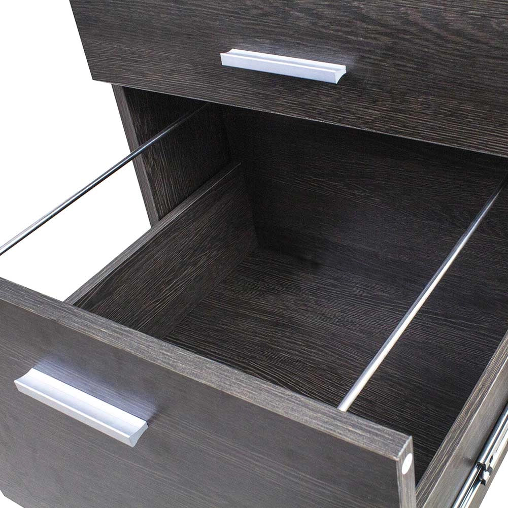 Cassettiera Scrivania Ufficio Legno MDF Mobiletto Stampante 3 Cassetti Moro