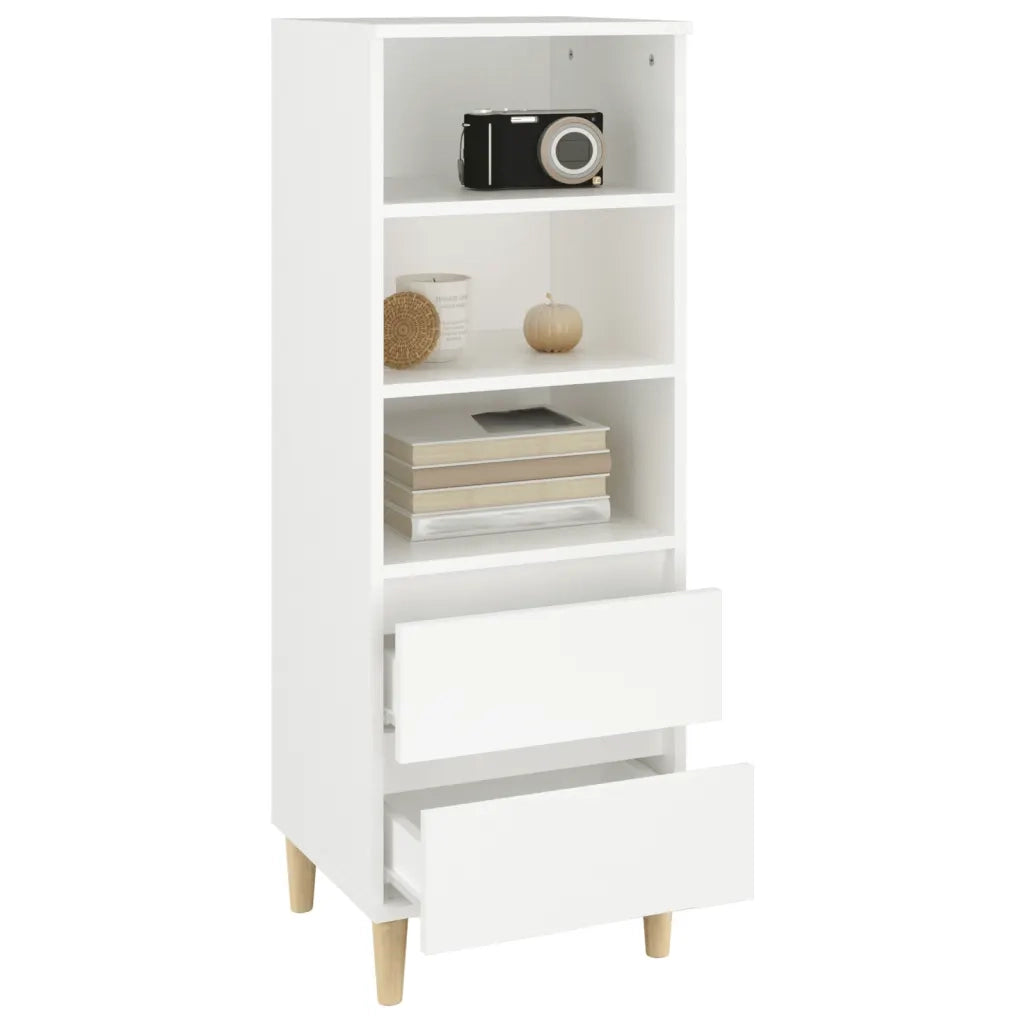 Credenza | Madia | Buffet da pranzo | Armadio da pranzo Bianco 40x36x110 cm in Legno Multistrato