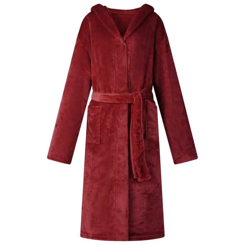 Accappatoio con Cappuccio Rosso Bordeaux xl Flanella CFW6263796