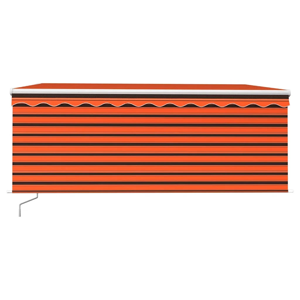 Tenda da Sole Retrattile Manuale LED 3,5x2,5m Arancione Marrone 3069285