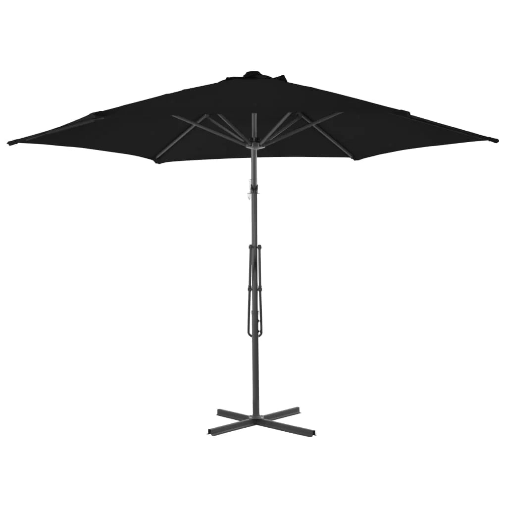 Ombrellone da esterno con palo in acciaio 300 x 230 cm nero 02_0008206