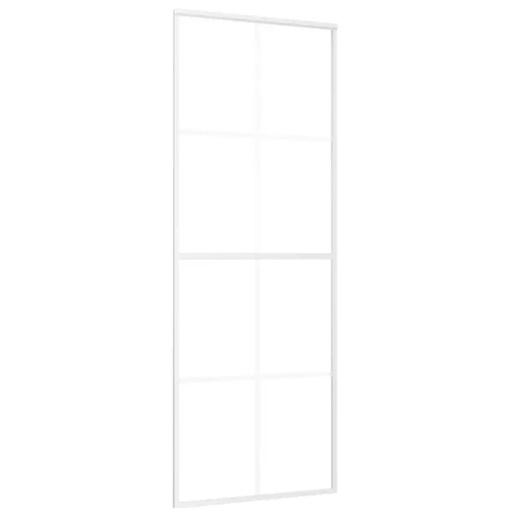 Porta Scorrevole in Vetro ESG e Alluminio 76x205 cm Bianca 151668