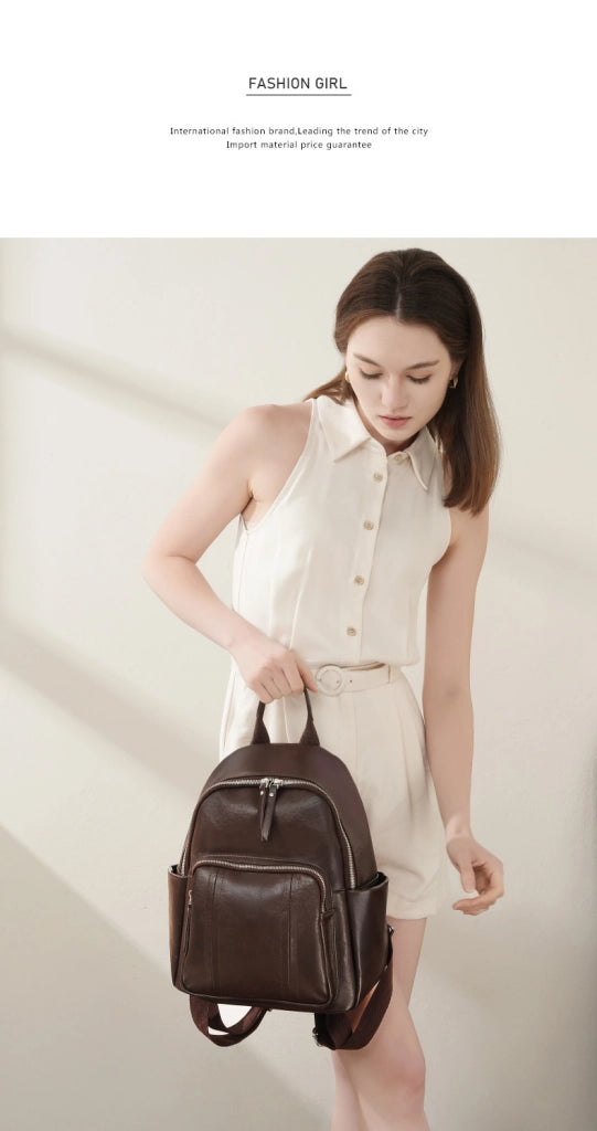 Zaino in vera pelle marrone