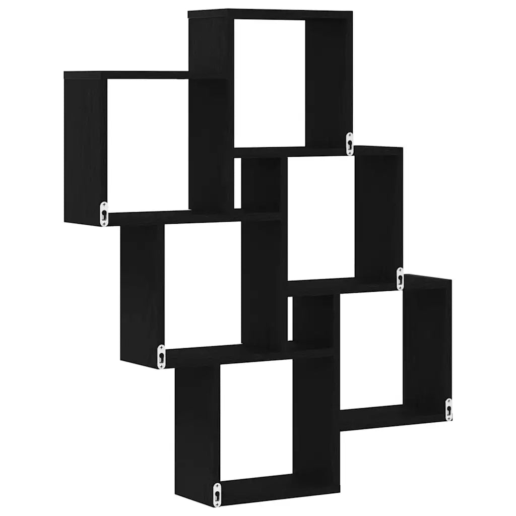 Scaffale da parete A parete Rovere Nero 78 x 15 x 93 cm 862649