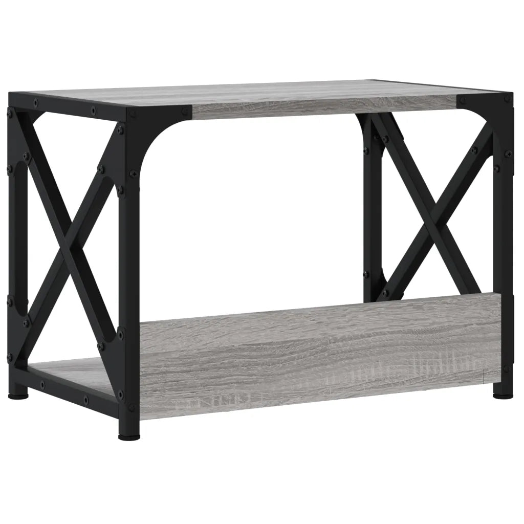 Supporto Stampante 2 Piani Grigio Sonoma 44x26x31,5 Multistrato 833983