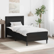 Struttura del letto con strisce LED Nero 90 x 190 cm Similpelle 3415375