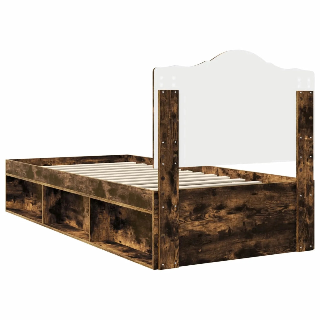 Struttura del letto-Giroletto Rovere fum¨¦ 90 x 190 cm Pino massello 838258