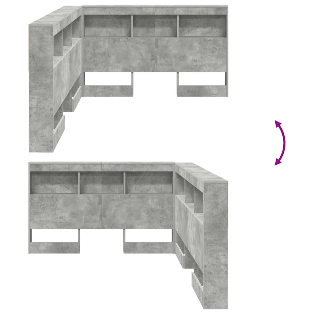 Testiera | Testata contenitore Grigio cemento 120 cm Legno multistrato
