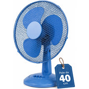 Ventilatore da Tavolo Autoportante Blu Potenza 45W Diametro 40cm 3 Velocità